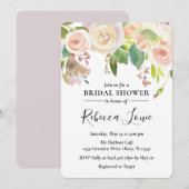 Neutraal Roos Bloom Bridal Shower Invitation Kaart (Voorkant / Achterkant)