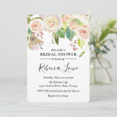Neutraal Roos Bloom Bridal Shower Invitation Kaart (Staand voorkant)