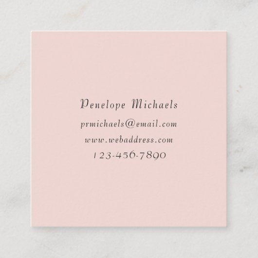 neutraal Roos raster Vierkante Visitekaartje (Achterkant)