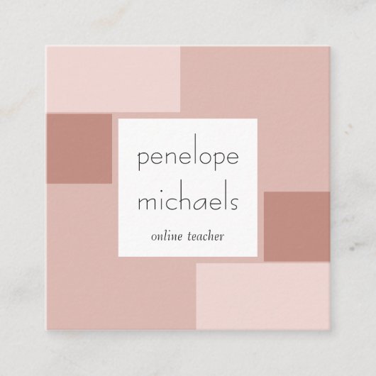 neutraal Roos raster Vierkante Visitekaartje (Voorkant)