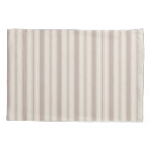 Neutraal rustiek boerderij gestreept beige & taupe kussensloop (Achterkant-Links)
