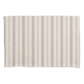 Neutraal rustiek boerderij gestreept beige & taupe kussensloop (Voorkant-Links)