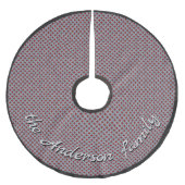 Neutraal Rustiek Wicker Zilver met aangepaste teks Kerstboom Rok (Voorkant)