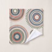 Neutraal Sage Blue Multi Mandala Bad Handdoek (Wasdoekje)