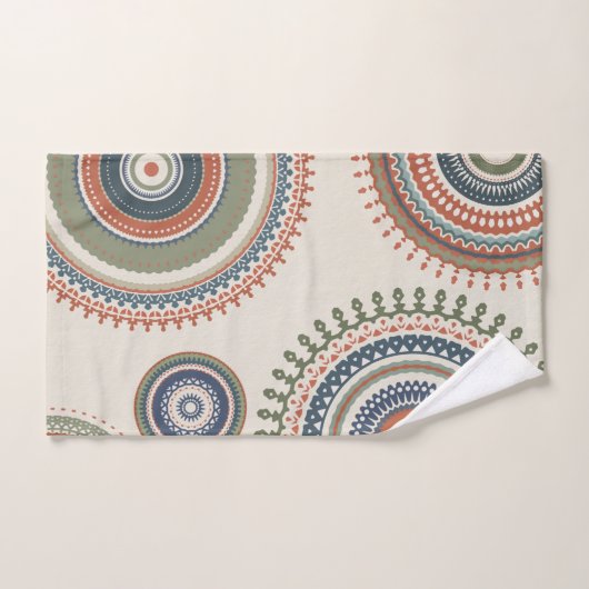 Neutraal Sage Blue Multi Mandala Bad Handdoek (Handdoek)
