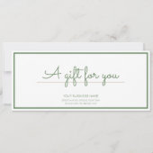 Neutraal salie groen logo zakelijk cadeaubon (Voorkant)