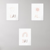 Neutraal spel de hele dag set van 3 art print (Voorkant)