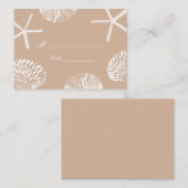 Neutraal Strand Thema Seashells Wedding Place Card Plaatskaartje (Voorkant / Achterkant)
