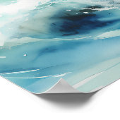 Neutraal strand Waterverf schilderij Poster (Hoek)