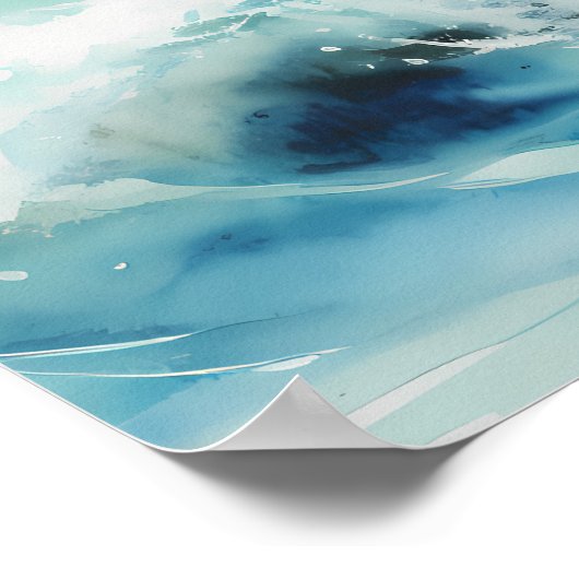 Neutraal strand Waterverf schilderij Poster (Hoek)