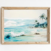 Neutraal strand Waterverf schilderij Poster