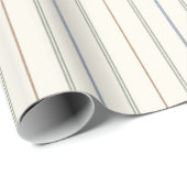 Neutraal streeppatroon Boho aardse minimale modern Cadeaupapier (Rol Hoek)