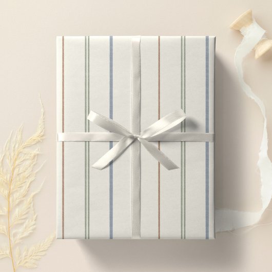 Neutraal streeppatroon Boho aardse minimale modern Cadeaupapier