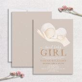 Neutraal Sweet Baby Girl Quote Minimale Baby showe Kaart