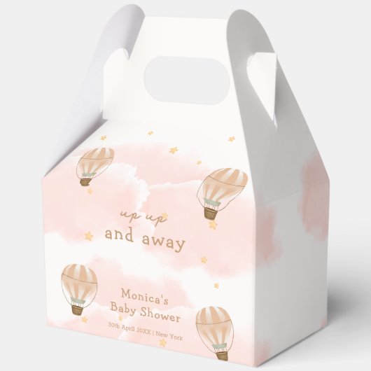 Neutraal Sweet Cloud Hete Luchtballon Baby shower Bedankdoosjes (Achterkant)