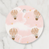 Neutraal Sweet Cloud Hete Luchtballon Baby shower Bedankjes Labels (Achterkant)