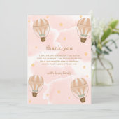 Neutraal Sweet Cloud Hete Luchtballon Baby shower Bedankkaart (Staand voorkant)