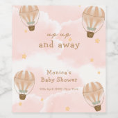 Neutraal Sweet Cloud Hete Luchtballon Baby shower Wijn Etiket (Enkel label)