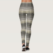 Neutraal Tan Beige Grey Pset Geometric Pattern Leggings (Achterkant)