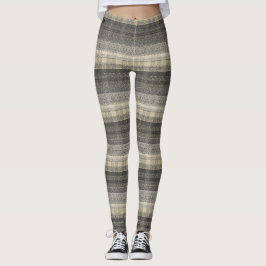 Neutraal Tan Beige Grey Pset Geometric Pattern Leggings