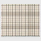 Neutraal Tan en Beige Fine Tartan Cadeaupapier (Vlak)