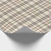 Neutraal Tan en Beige Fine Tartan Cadeaupapier (Hoek)