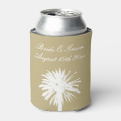 Neutraal tan kleurenpalet palm boom strand bruilof blikjeskoeler (Blikje Voorkant)