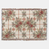 Neutraal tartan-pineconpatroon deken (Voorkant)