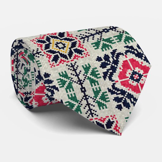 Neutraal Tatreez Henna Thobe Jurk Stropdas (Opgerold)