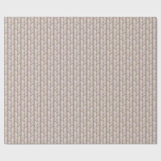Neutraal Taupe Beige Bruin Wit Zigzag Stripes Cadeaupapier (Vlak)