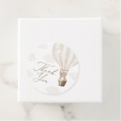 Neutraal Teddy Bear Hot Air Ballon Baby shower Bedankjes Labels (In situ)