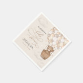 Neutraal Teddy Bear Hot Air Ballon Baby shower Servet (Hoek)