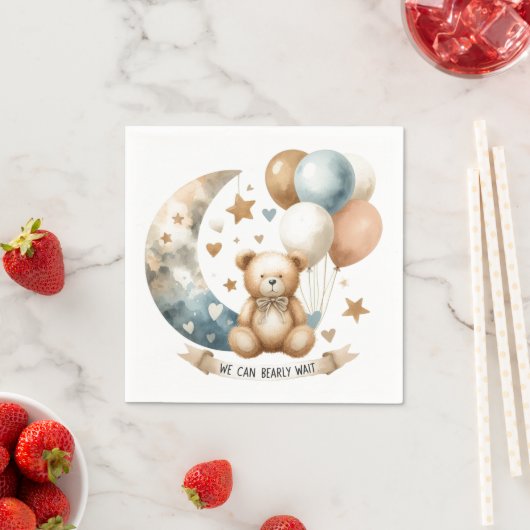 Neutraal Teddy Geslacht Onthullen Papieren servet (Insitu)