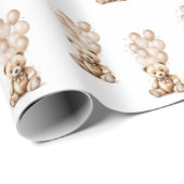 Neutraal Teddybeer & Ballonwikkelpapier Cadeaupapier (Rol Hoek)
