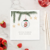 Neutraal teddybeer winter Baby shower Servet (Insitu)