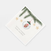 Neutraal teddybeer winter Baby shower Servet (Hoek)