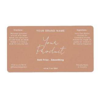 Neutraal Terracotta Eenvoudig Modern Script Produc Etiket