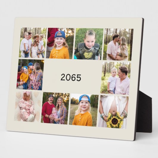 Neutraal Tien Fotocollage Jaar in Review Fotoplaat (Zijkant)