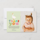 Neutraal Twee Gekke Gans 2e Verjaardagsfoto Bedankkaart (Voorkant)