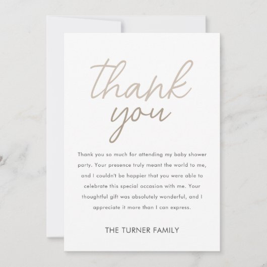 Neutraal tweeling-Baby shower Bedankkaart (Voorkant)