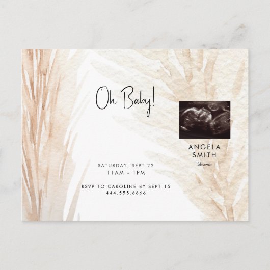 Neutraal Ultrasound Baby shower Invitation Briefka Briefkaart (Voorkant)