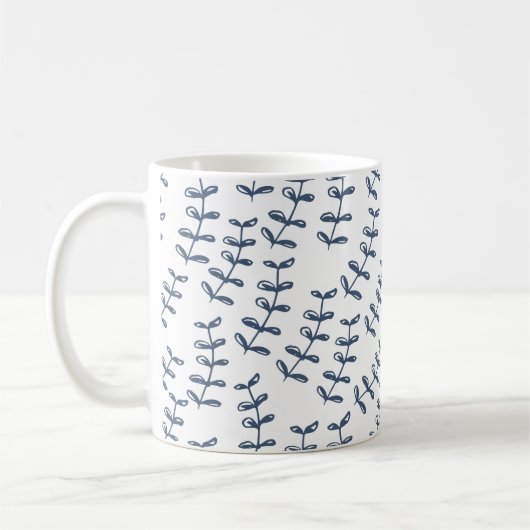 Neutraal wapenhuispatroon, landbladeren koffiemok (Links)