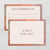 Neutraal Waterverf Border Modern Cadeaubon (Voorkant / Achterkant)