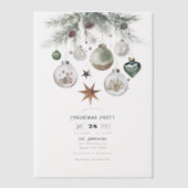 Neutraal Waterverf kerstfeest Vellum Uitnodigingen (Voorkant)