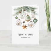 Neutraal Waterverf Ornament Jaar in Review Vakanti Feestdagen Kaart (Voorkant)