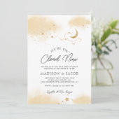 Neutraal We zijn op Cloud Nine Baby shower Invitat Kaart (Staand voorkant)