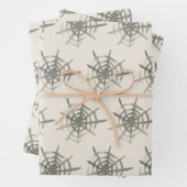 Neutraal webpatroon waterverf spider inpakpapier vel (In situ)