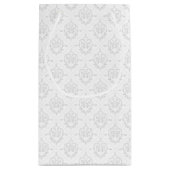 Neutraal wijndeco hart gepatterde cadeautas (Achterkant)