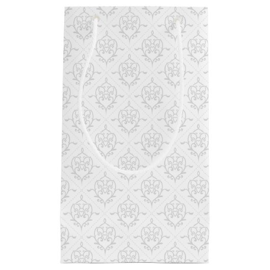 Neutraal wijndeco hart gepatterde cadeautas (Voorkant)