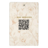 Neutraal Wilde Bloemen Monogram Zakelijk Accent Mini Klembord (Achterkant)